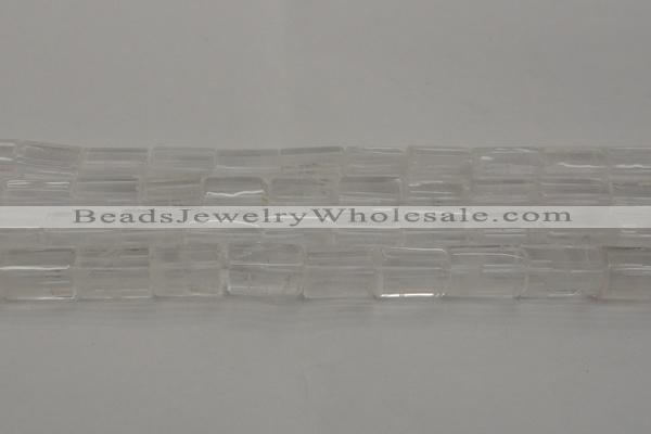 CTB101 15.5 inches 11*15mm faceted tube white crystal beads