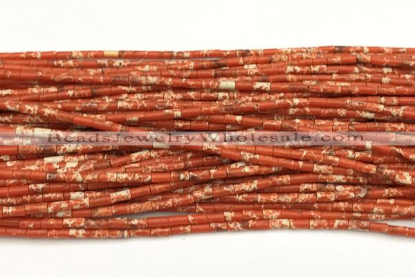 CTB1021 15 inches 2*4mm tube imitation sea sediment jasper beads