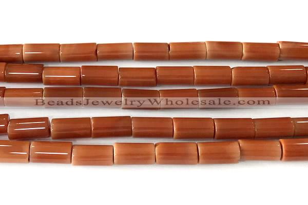 CTB1040 15 inches 8*16mm - 8*18mm tube red agate beads