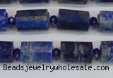 CTB201 15.5 inches 10*15mm faceted tube lapis lazuli gemstone beads