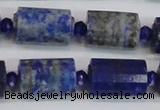 CTB210 15.5 inches 13*18mm faceted tube lapis lazuli gemstone beads