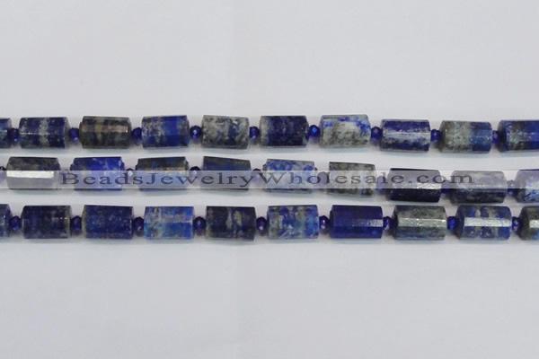 CTB210 15.5 inches 13*18mm faceted tube lapis lazuli gemstone beads