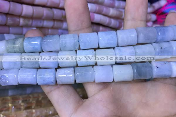 CTB251 15.5 inches 10*12mm tube natural aquamarine beads