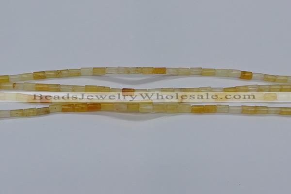 CTB301 15.5 inches 4*6mm tube yellow jade beads wholesale