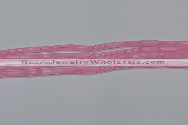 CTB311 15.5 inches 4*13mm tube rose quartz beads wholesale