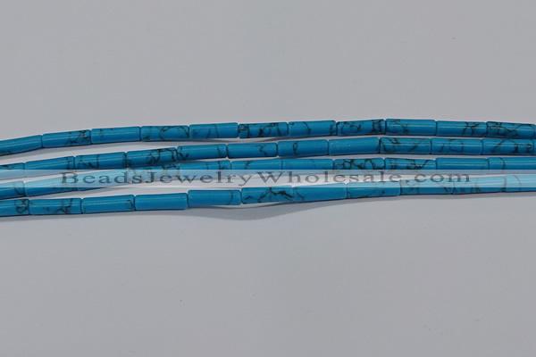 CTB342 15.5 inches 4*13mm tube imitation turquoise beads wholesale