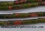 CTB350 15.5 inches 4*13mm tube unakite beads wholesale