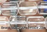 CTB600 15.5 inches 8*12mm faceted tube white crystal beads wholesale