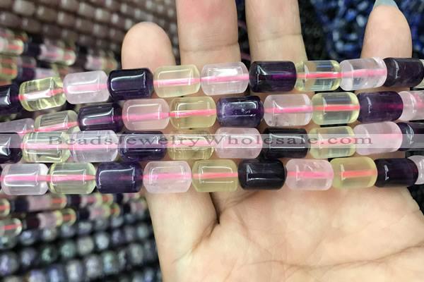 CTB603 15.5 inches 8*12mm tube mixed quartz beads wholesale