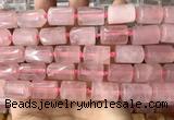 CTB616 15.5 inches 11*16mm - 12*18mm faceted tube rose quartz beads