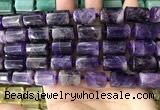 CTB618 15.5 inches 11*16mm - 12*18mm faceted tube amethyst beads