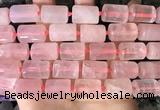 CTB650 15.5 inches 12*16mm faceted tube rose quartz beads