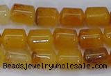 CTB702 15.5 inches 6*8mm tube yellow jade beads wholesale