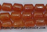 CTB704 15.5 inches 6*8mm tube red aventurine beads wholesale