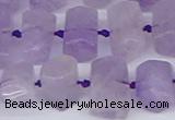 CTB752 15.5 inches 6*10mm - 8*12mm faceted tube lavender amethyst beads