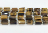 CTB874 13*25mm - 14*19mm faceted tube yellow tiger eye beads