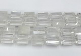 CTB875 13*25mm - 14*19mm faceted tube yellow white crystal beads