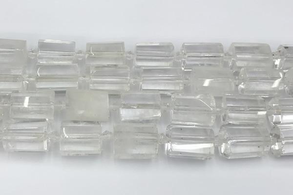 CTB875 13*25mm - 14*19mm faceted tube yellow white crystal beads