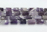 CTB877 13*25mm - 14*19mm faceted tube amethyst beads