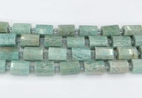 CTB882 13*25mm - 14*19mm faceted tube amazonite beads