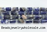 CTB889 15.5 inches 13*25mm - 14*19mm faceted tube sodalite beads