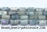 CTB940 15 inches 13*25mm - 14*19mm faceted tube aquamarine beads