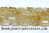 CTB944 15 inches 13*25mm - 14*19mm faceted tube citrine beads