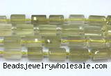 CTB945 15 inches 13*25mm - 14*19mm faceted tube lemon quartz beads