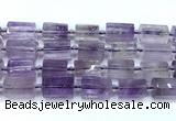 CTB946 15 inches 13*25mm - 14*19mm faceted tube amethyst beads