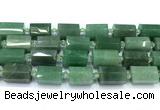 CTB948 15 inches 13*25mm - 14*19mm faceted tube green aventurine beads