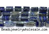 CTB951 15 inches 13*25mm - 14*19mm faceted tube lapis lazuli beads