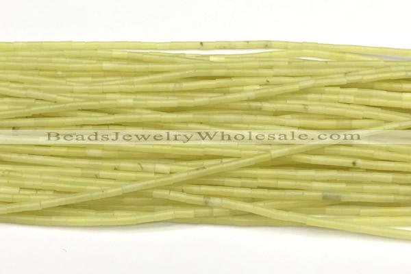 CTB962 15 inches 2*4mm tube olive jade beads