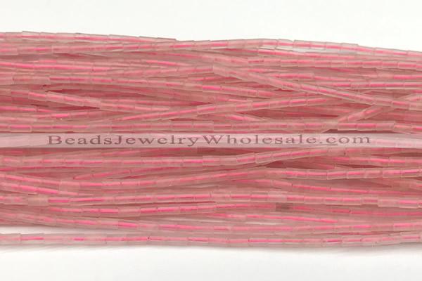 CTB969 15 inches 2*4mm tube rose quartz beads