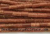 CTB989 15 inches 2*4mm tube goldstone beads