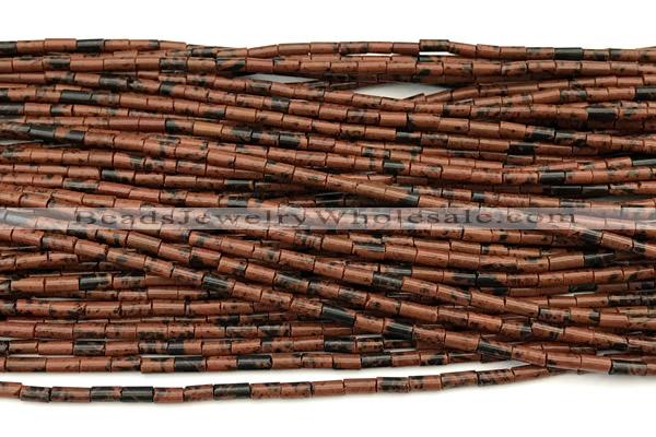 CTB994 15 inches 2*4mm tube mahogany obsidian beads