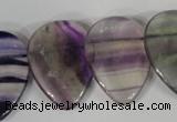 CTD06 Top drilled 22*30mm flat teardrop fluorite gemstone beads