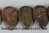 CTD09 Top drilled 22*30mm flat teardrop jasper gemstone beads