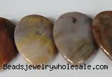 CTD10 Top drilled 22*30mm flat teardrop jasper gemstone beads