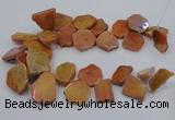 CTD1173 Top drilled 15*25mm - 30*40mm freeform plated agate beads