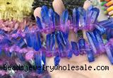 CTD1212 Top drilled 7*25mm - 9*40mm sticks plated quartz beads