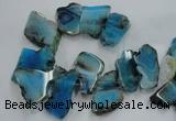 CTD1502 Top drilled 20*40mm - 25*50mm freeform agate slab beads