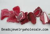 CTD1511 Top drilled 30*50mm - 40*65mm freeform agate slab beads