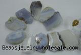 CTD1515 Top drilled 30*45mm - 35*60mm freeform blue lace agate slab beads