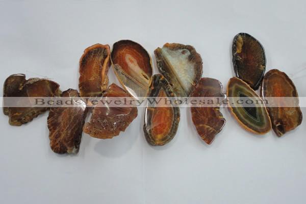 CTD1518 Top drilled 20*50mm - 30*65mm freeform agate slab beads