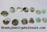 CTD1616 Top drilled 18*25mm - 30*35mm freeform Australia chrysoprase beads