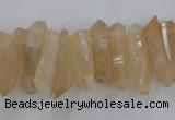 CTD1624 Top drilled 4*15mm - 6*35mm sticks plated quartz beads