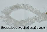 CTD1638 Top drilled 5*25mm - 7*45mm sticks white crystal beads