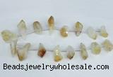 CTD1645 Top drilled 15*20mm - 18*35mm faceted nuggets citrine beads