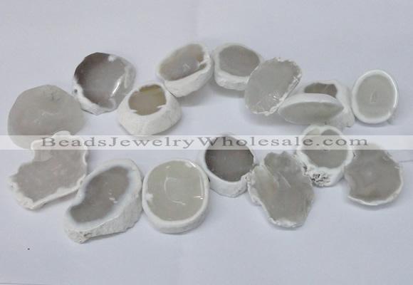 CTD1675 Top drilled 25*30mm - 35*45mm freeform agate gemstone beads