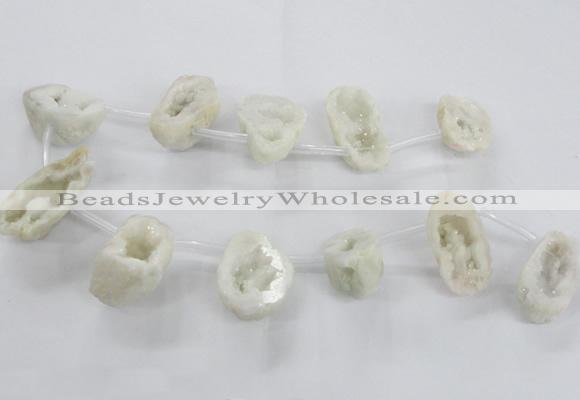 CTD1680 Top drilled 15*25mm - 30*35mm nuggets druzy agate beads